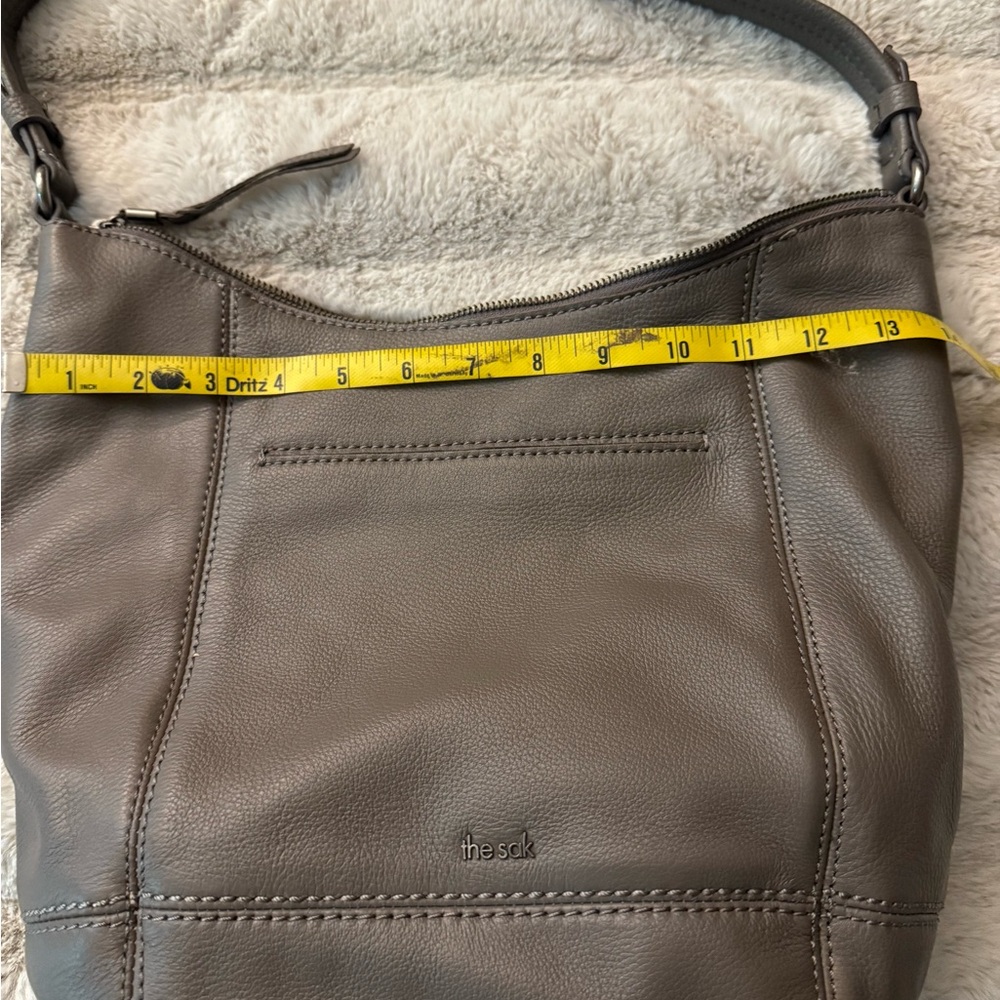 The Sak Gray/Brown Leather Shoulder Bag